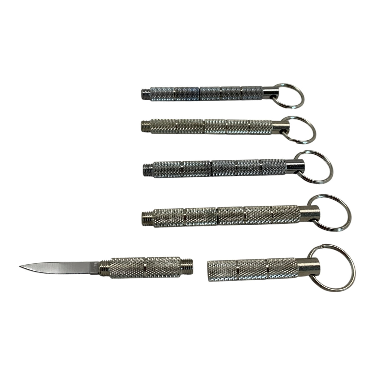 6452 - Set of Two 4.25 Inch Silver Kubaton with Knife |86|