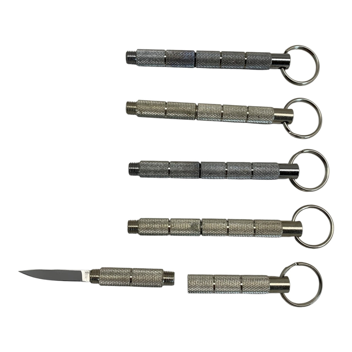 6452 - Set of Two 4.25 Inch Silver Kubaton with Knife |86|