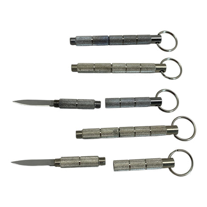 6452 - Set of Two 4.25 Inch Silver Kubaton with Knife |86|