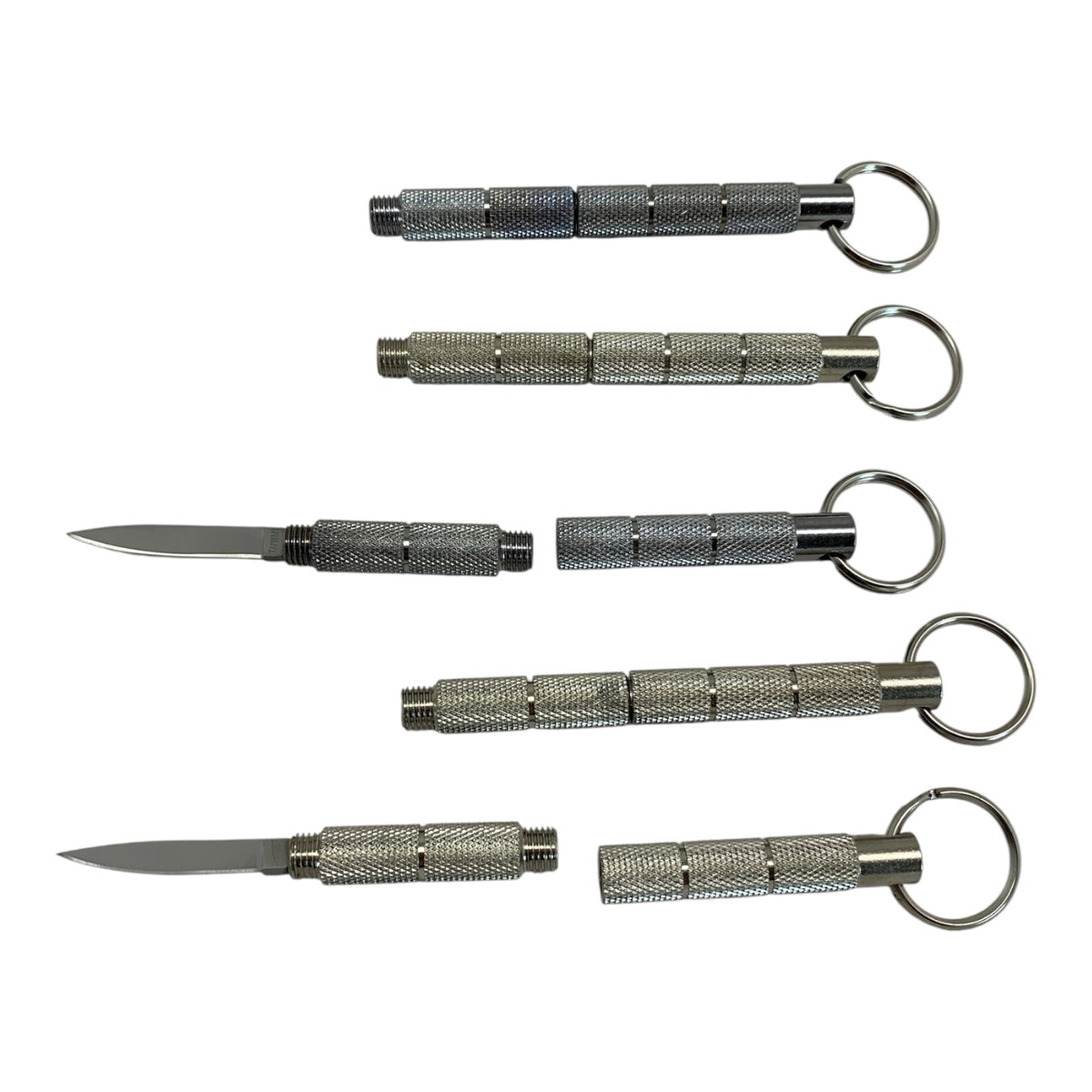 6452 - Set of Two 4.25 Inch Silver Kubaton with Knife |86|