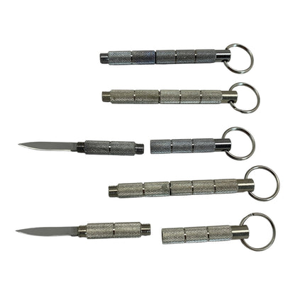 6452 - Set of Two 4.25 Inch Silver Kubaton with Knife |86|