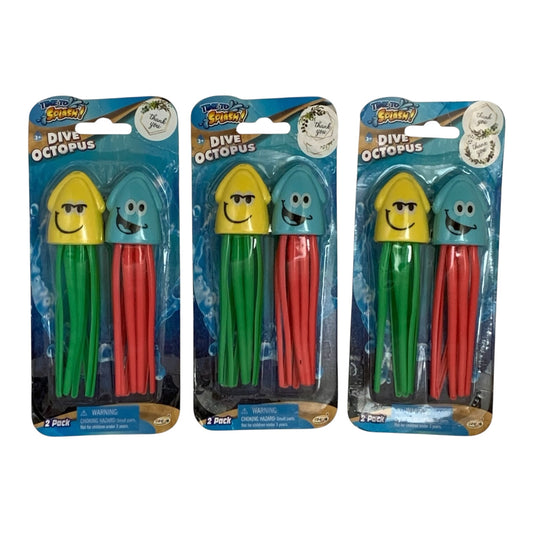 27448 - Set of Three 2-Pack Six Total Dive Octopus 5-Inch |TBD|
