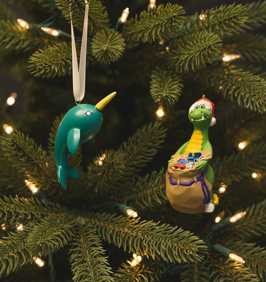 48109- Hallmark Keepsake Christmas Ornament Lot: Narwhal & Dudley The Dragon 3" |TBD|