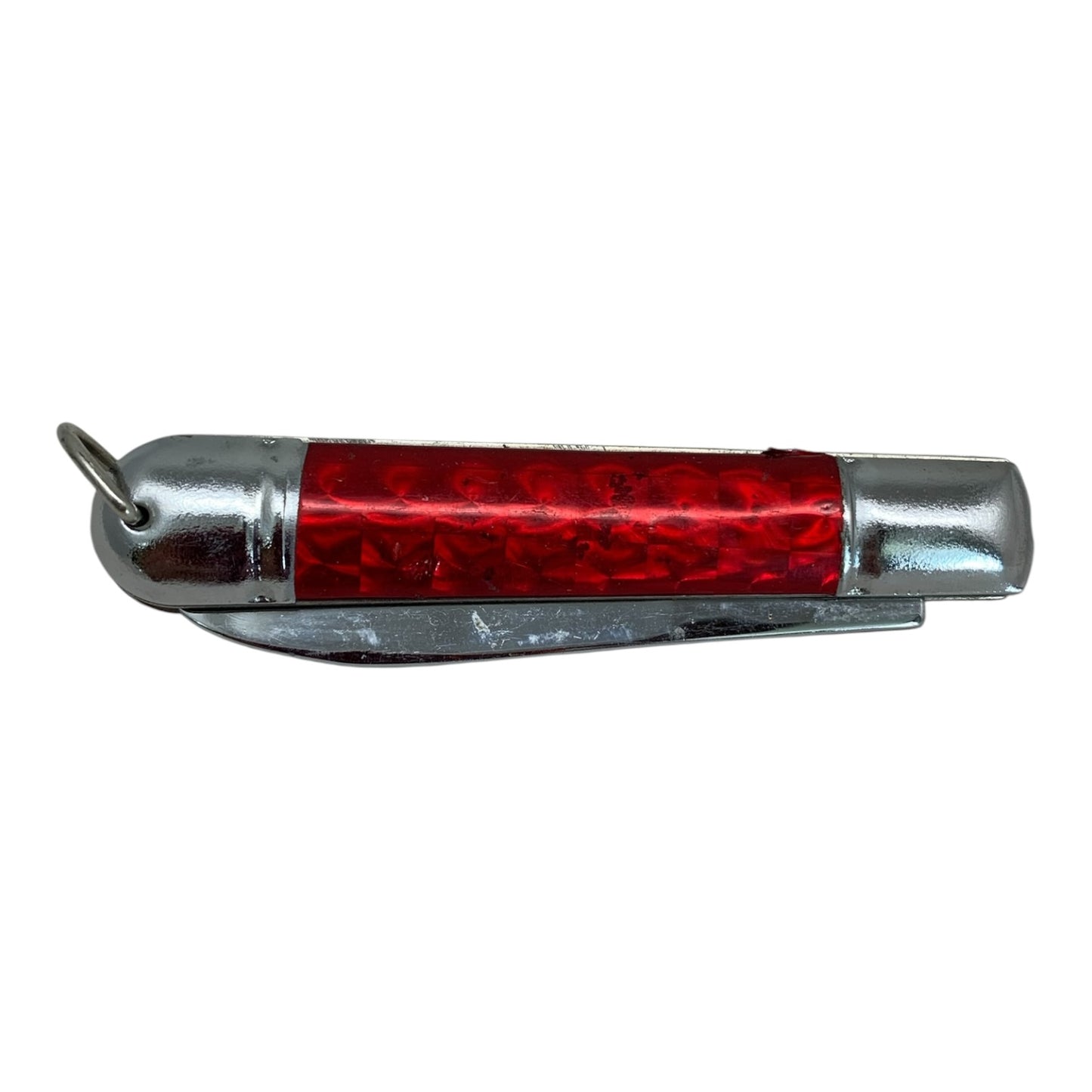 41180 - RED PRISMATIC FOLDING KNIFE 4" |104/STORE|