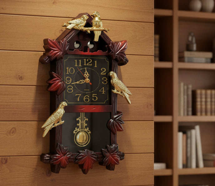 8780 - 18" Quartz Bird Clock Brown |TBD|