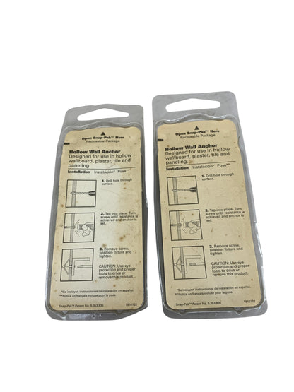 36680 - Set of Two - Elco Tuff Grip Hollow Wall Anchor 3/16" Long Drill Size 3/8 (4 Pcs) |11-12|