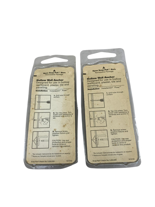 36680 - Set of Two - Elco Tuff Grip Hollow Wall Anchor 3/16" Long Drill Size 3/8 (4 Pcs) |11-12|