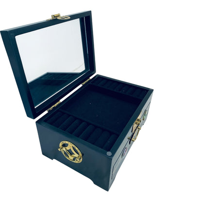 15391 - Jewelry Box Oriental Black Lacquer 14" |23-4|