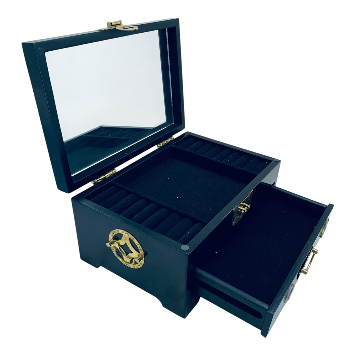 15391 - Jewelry Box Oriental Black Lacquer 14" |23-4|