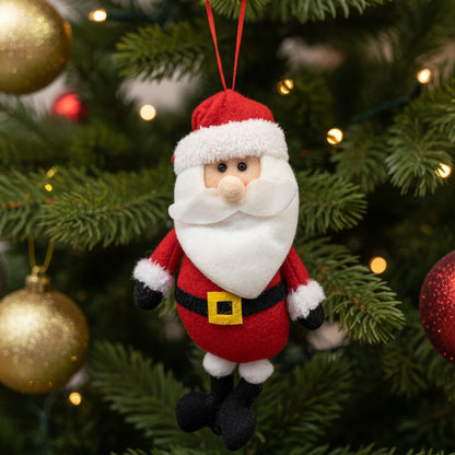 17817 - Plush Santa Tree Ornament - |Pod 2-10|