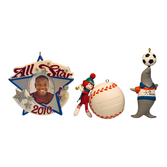 8781- Set of Three Sports Ornaments Hallmark Keepsake