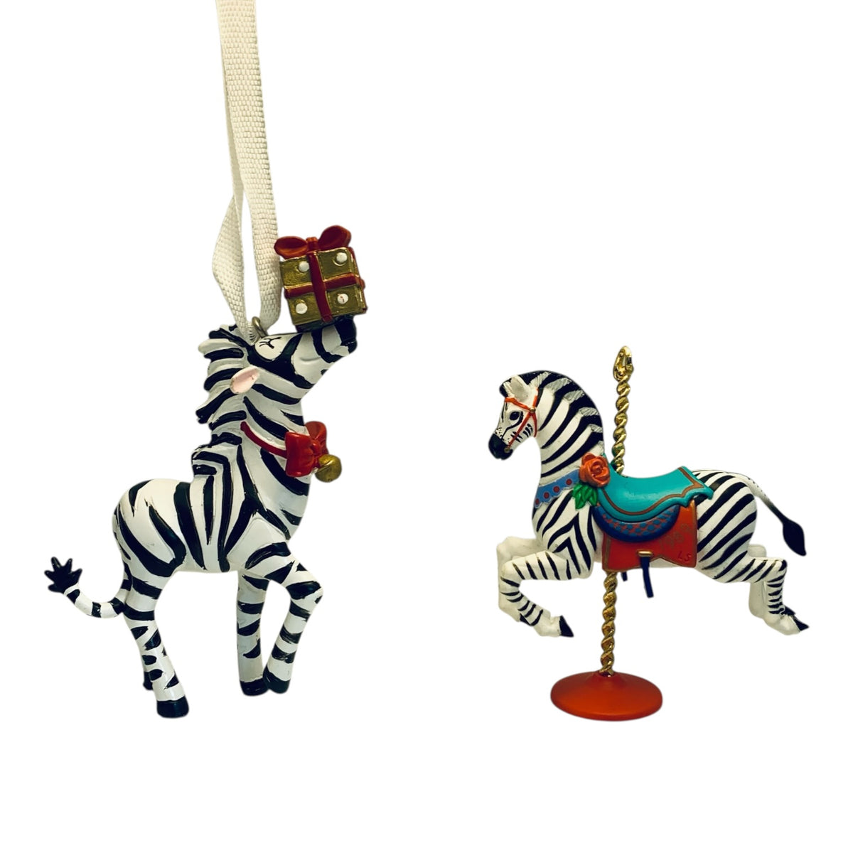 12049- Set of Two Zebra Ornaments Hallmark |TBD|