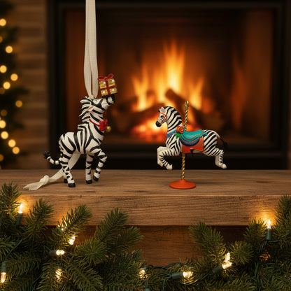 12049- Set of Two Zebra Ornaments Hallmark |TBD|