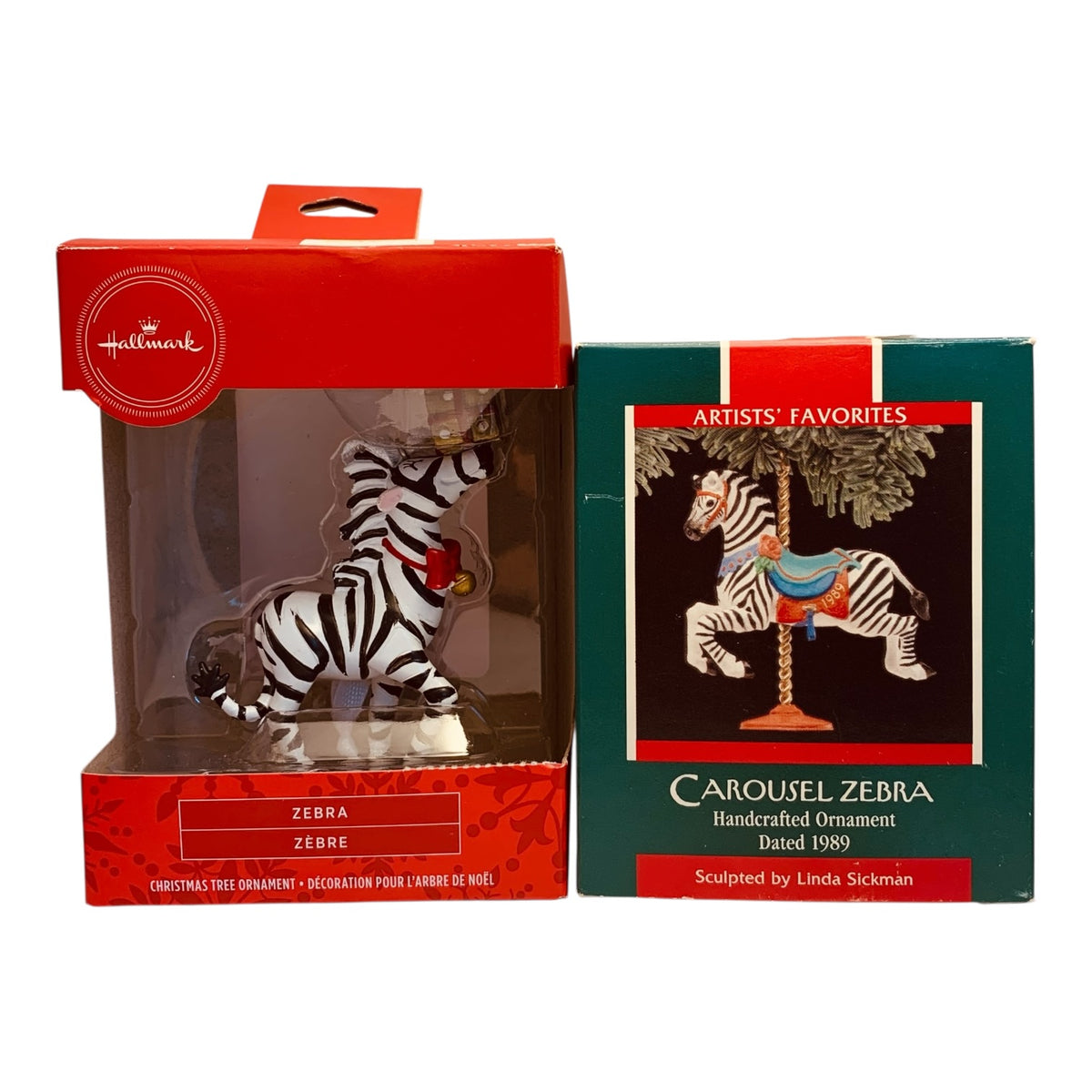 12049- Set of Two Zebra Ornaments Hallmark |TBD|