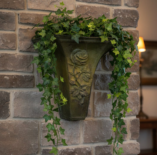 26489 - 10" Metal Wall Planter With Rose |11-20|