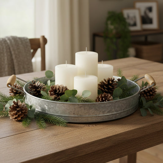 29568 - 12.5" Metal Tray w/ Wood Handles |TBD|