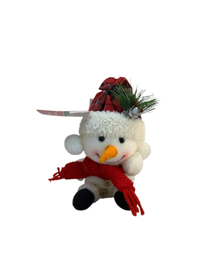 14764 - Plush Snowman Ornament White |Pod 2-2|