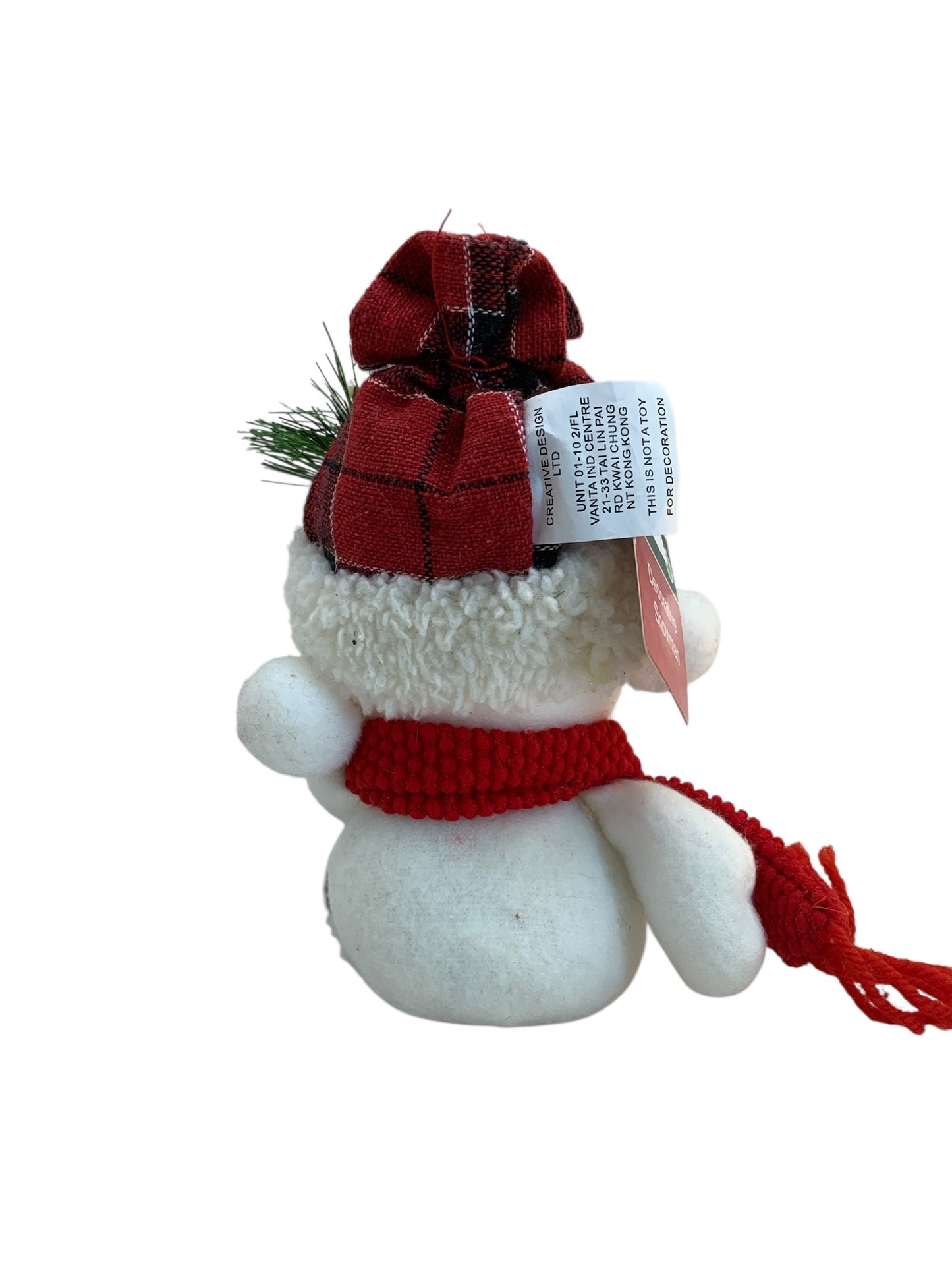 14764 - Plush Snowman Ornament White |Pod 2-2|