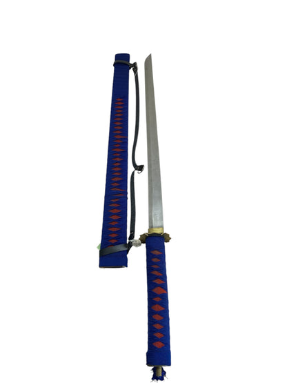 13551 - Ninja Cloth Red/Blue 28" Steel Blade 9" Cloth Hilt |2-D|