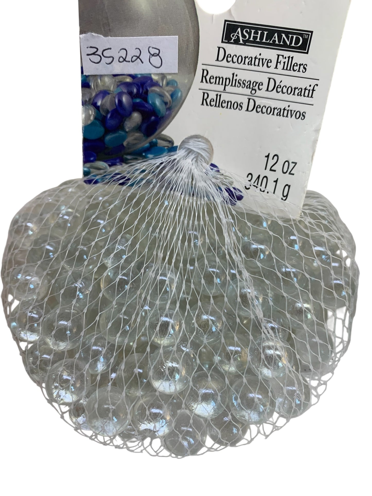 35228 - Set of Two 12 oz Bags Decorative Fillers Clear Marble Stone |12-25|