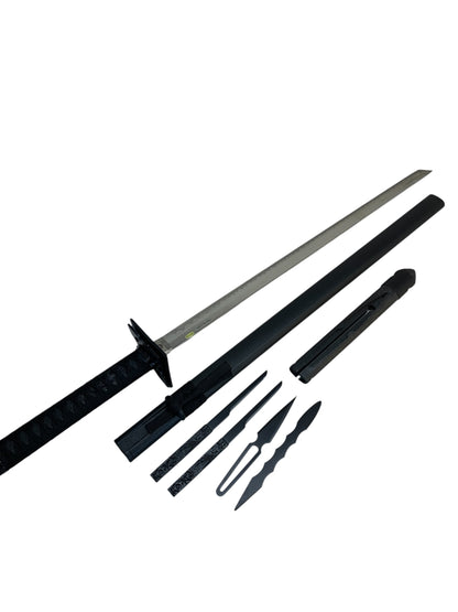 11746 - Ninja Warrior Chrome 440 Stainless Steel 26" Blade 9" Cloth Hilt |Back Garage|