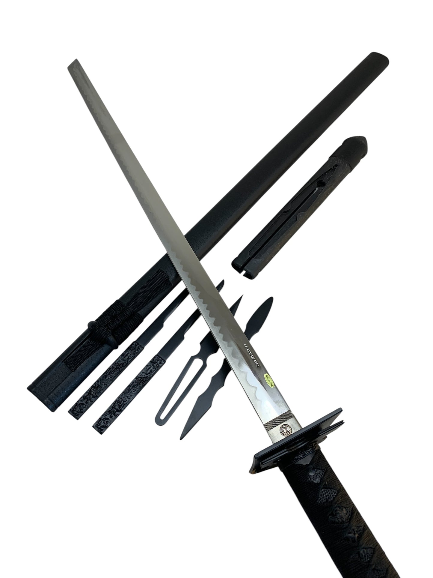 11746 - Ninja Warrior Chrome 440 Stainless Steel 26" Blade 9" Cloth Hilt |Back Garage|