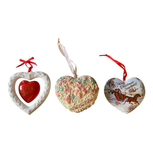 48104- Hallmark Keepsake Christmas Ornament Lot of 3: Love (1983), Sweetheart, & For the One I Love 4" |TBD|