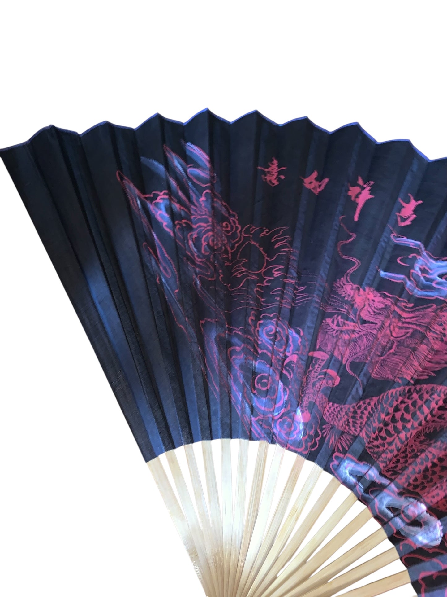 33669 - 35" Fan Black Red Smoke Dragon |Box 15|