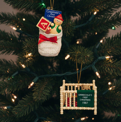5562 - Hallmark Set of Two Grandchilds First Christmas 1987 Ornament |TBD|