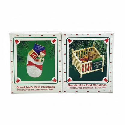 5562 - Hallmark Set of Two Grandchilds First Christmas 1987 Ornament |TBD|