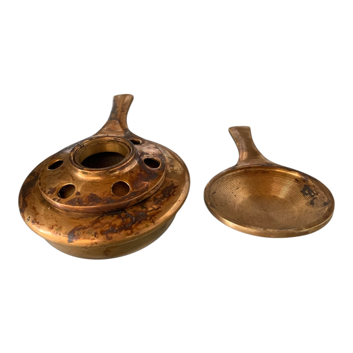 26002 - 6" Vintage Brass Fondue Pot Bunner