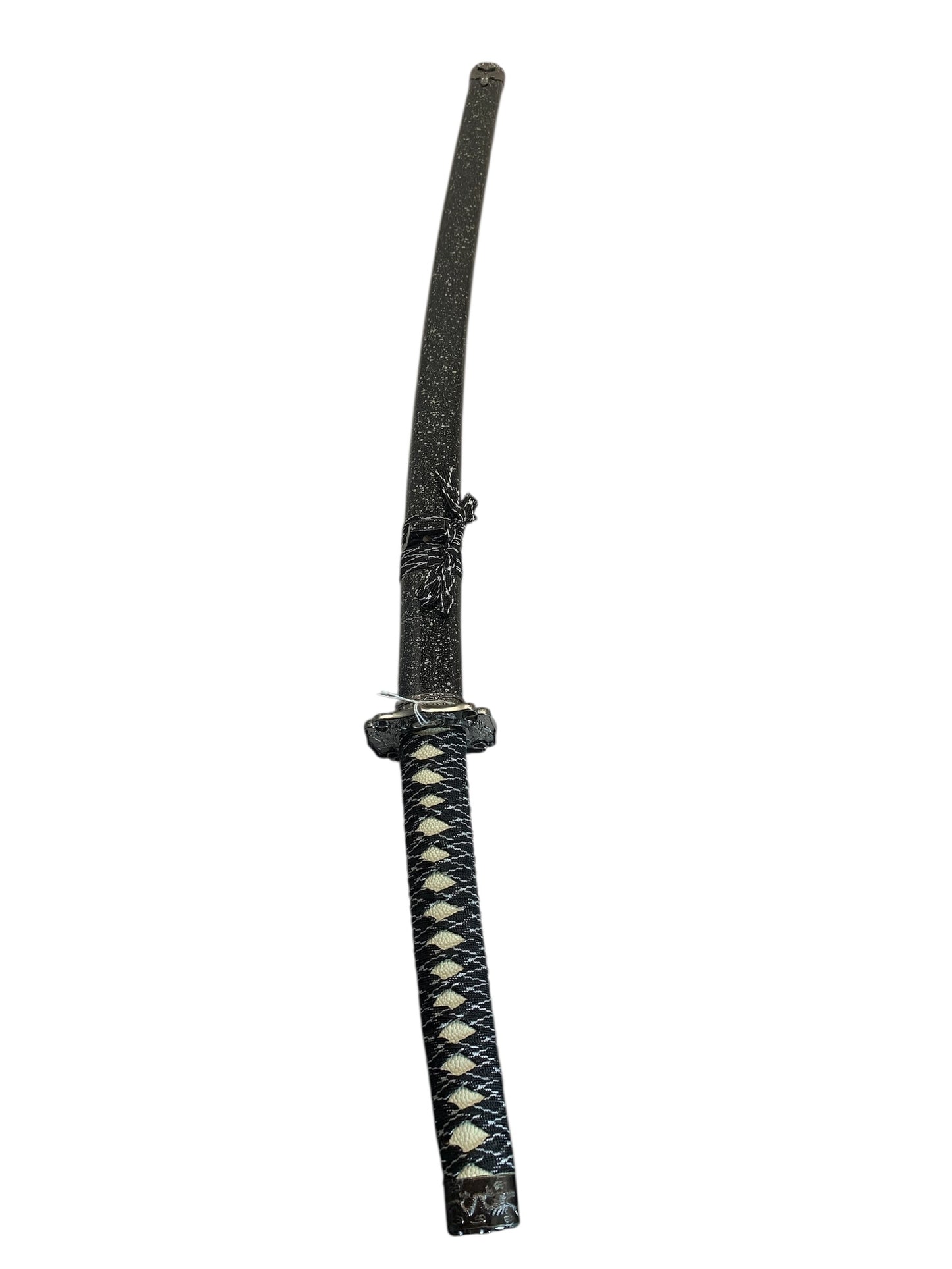 29678 - Black and White 38" Steel Katana 10" Cloth Hilt |215|