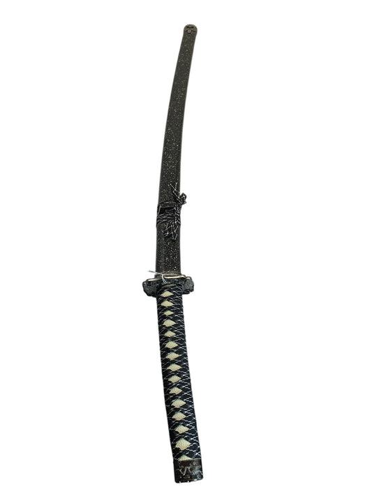 29678 - Black and White 38" Steel Katana 10" Cloth Hilt |215|