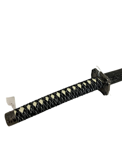 29678 - Black and White 38" Steel Katana 10" Cloth Hilt |215|