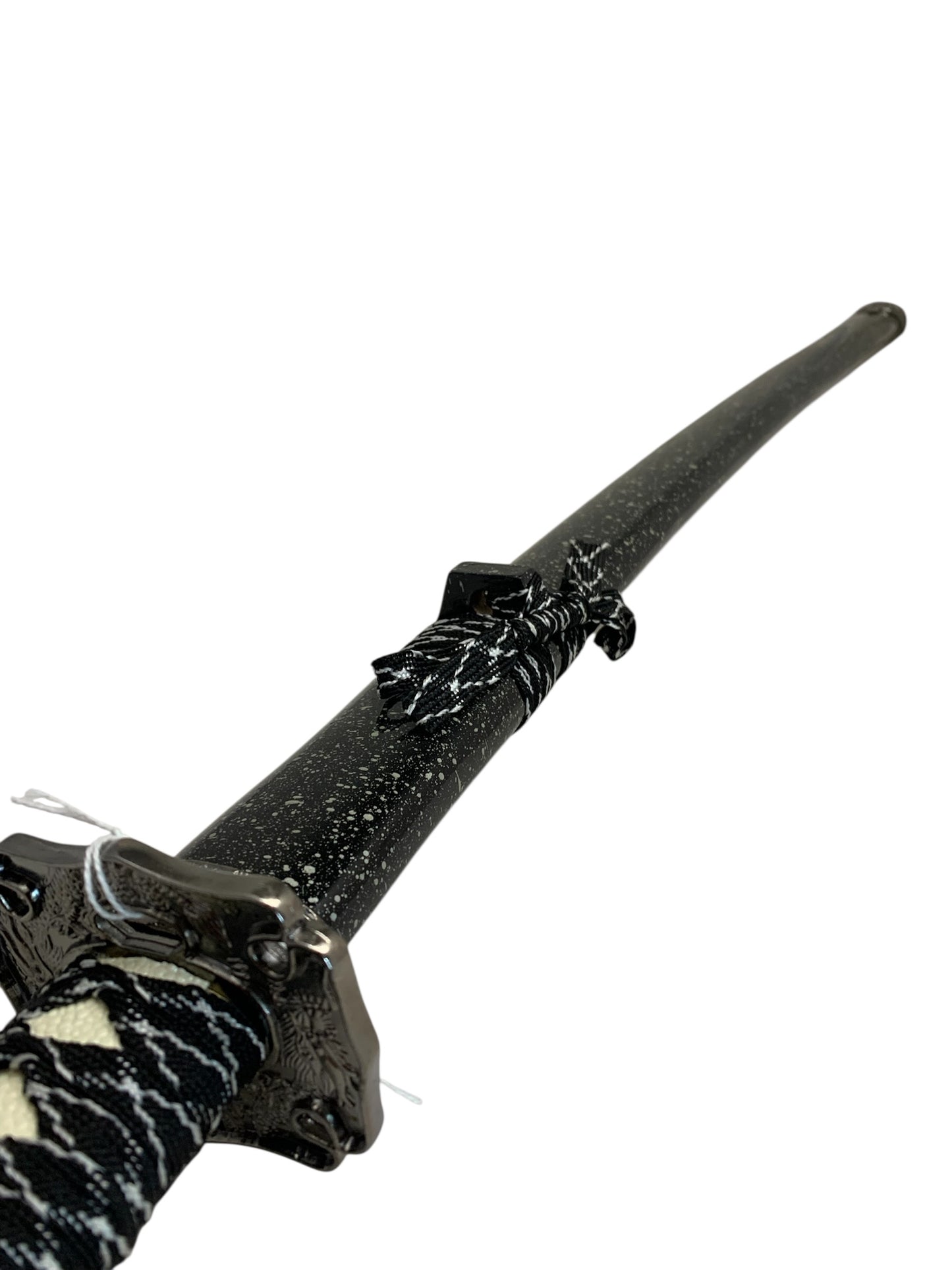 29678 - Black and White 38" Steel Katana 10" Cloth Hilt |215|