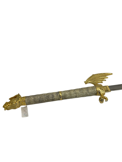 910243 - 44" Flying Dragon Katana Sword With Faux Ivory Handle 440 Stainless Blade |215|