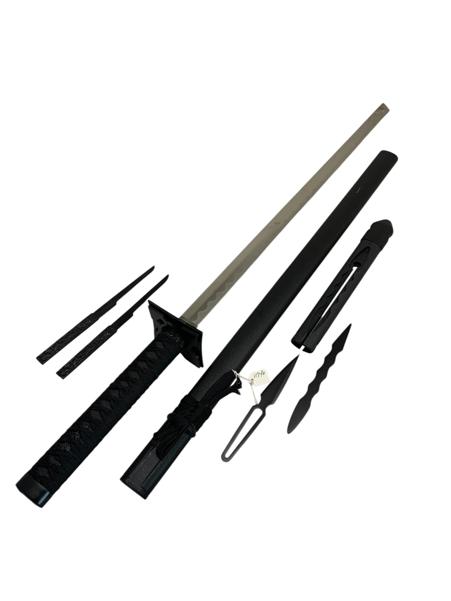 11746 - Ninja Warrior Chrome 440 Stainless Steel 26" Blade 9" Cloth Hilt |Back Garage|