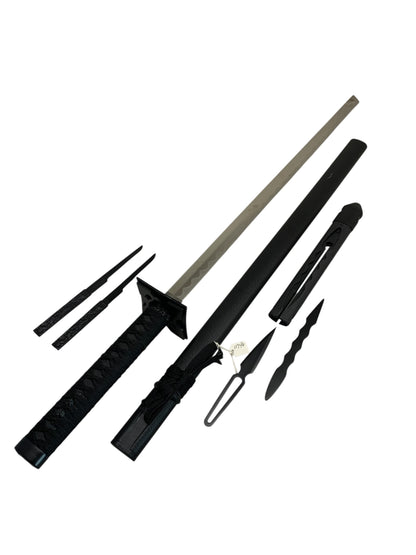 11746 - Ninja Warrior Chrome 440 Stainless Steel 26" Blade 9" Cloth Hilt |Back Garage|