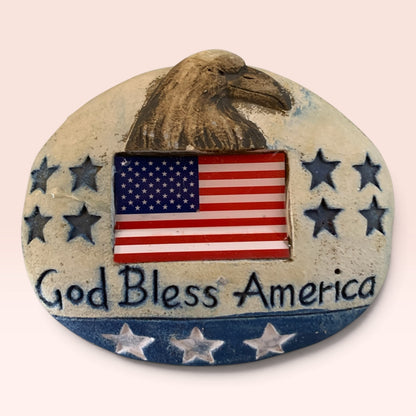 28055 - God Bless American Flag 4" Stone |TBD|