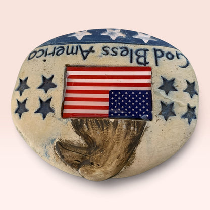 28055 - God Bless American Flag 4" Stone |TBD|