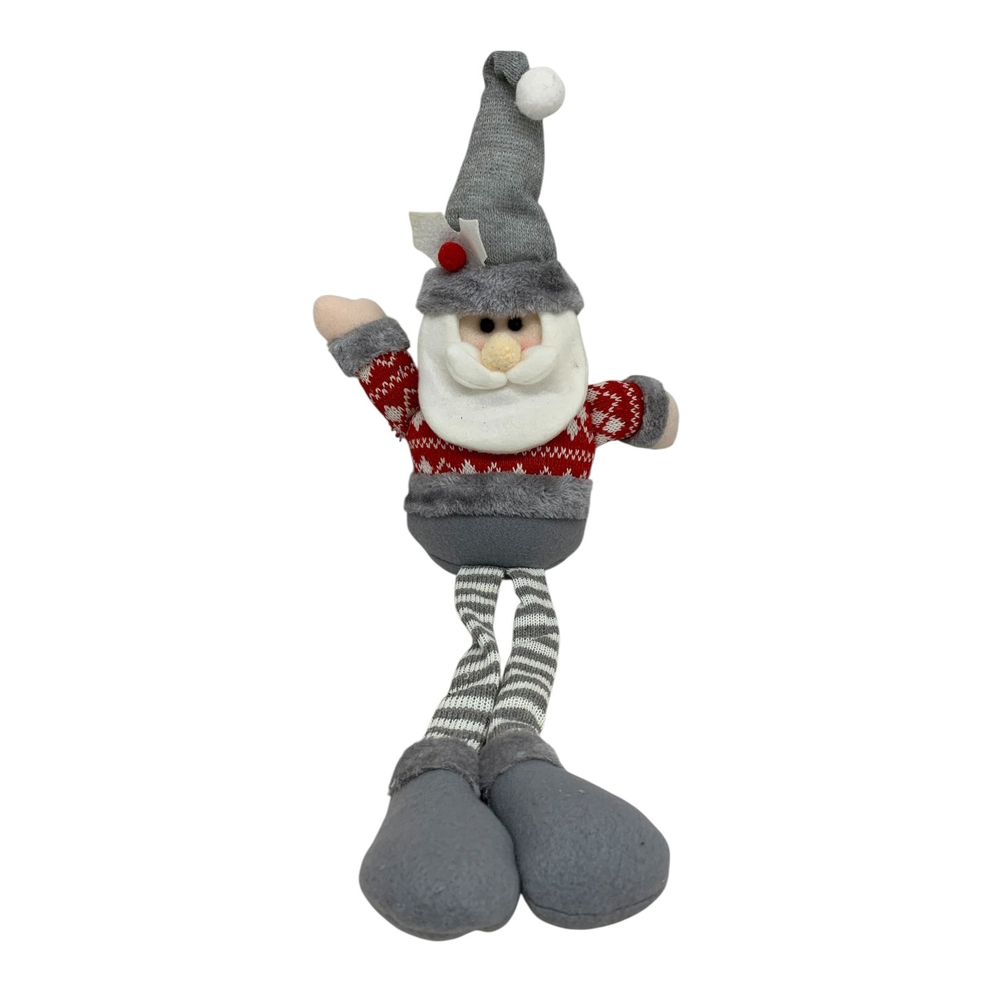 24167 - Santa Shelf Sitter In Grey/Red 22" |Pod 2-2|
