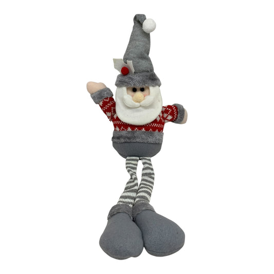 24167 - Santa Shelf Sitter In Grey/Red 22" |Pod 2-2|