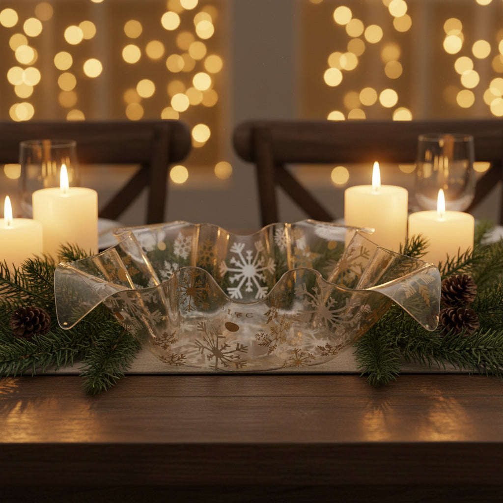 21321 - 11" Fluted Snowflake Bowl - |F-29|