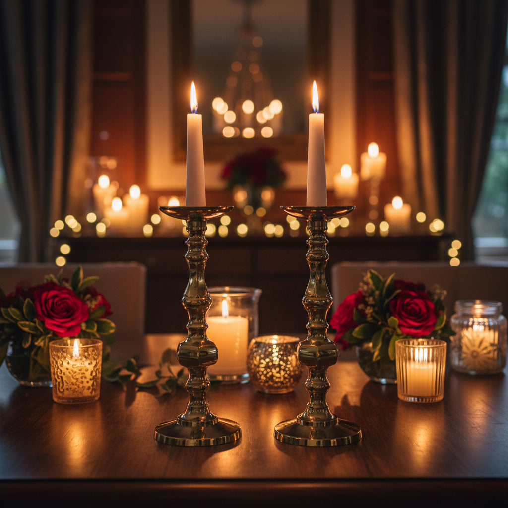 9056 - 12" Brass Candle Holder |A-19|