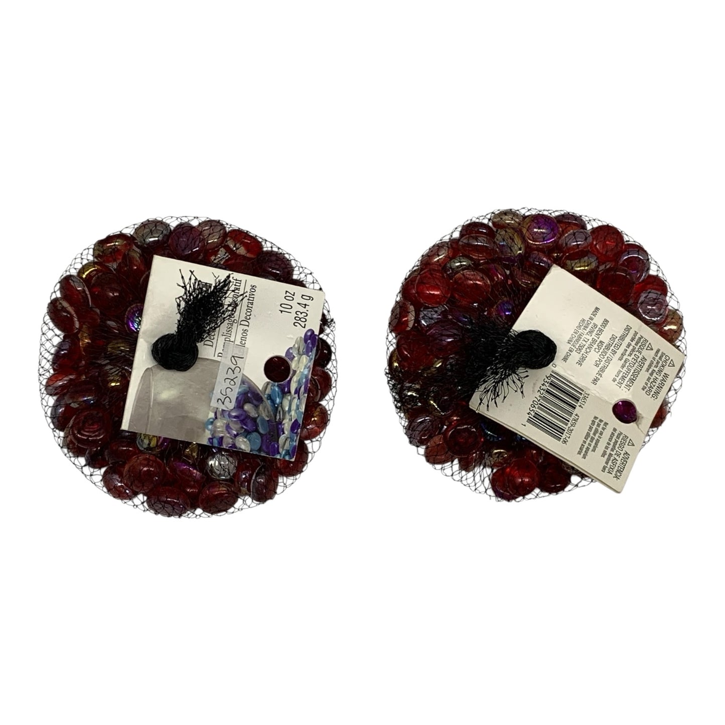 35239 - Two Packs of Ten Oz Each Dark Red Glass Pebbles Fillers |TBD|