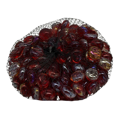 35239 - Two Packs of Ten Oz Each Dark Red Glass Pebbles Fillers |TBD|