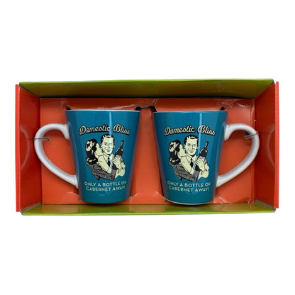 26695 - Set of 2 Ceramic Domestic Bliss Cups |F-24|