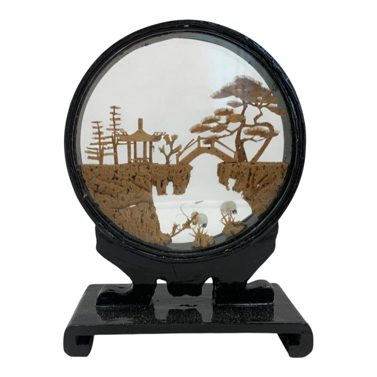 1331 - 7" Black - Cranes & Bridge Cork Sculpture - |17-24|23-1|