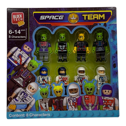 12927 - Block Tech Space Buddies 7" Interlocking Building Block Mini Figures Set |T-213|