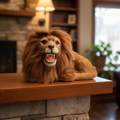 17971 - 8" Brown Fur Lion Roar Laying |Z-23|